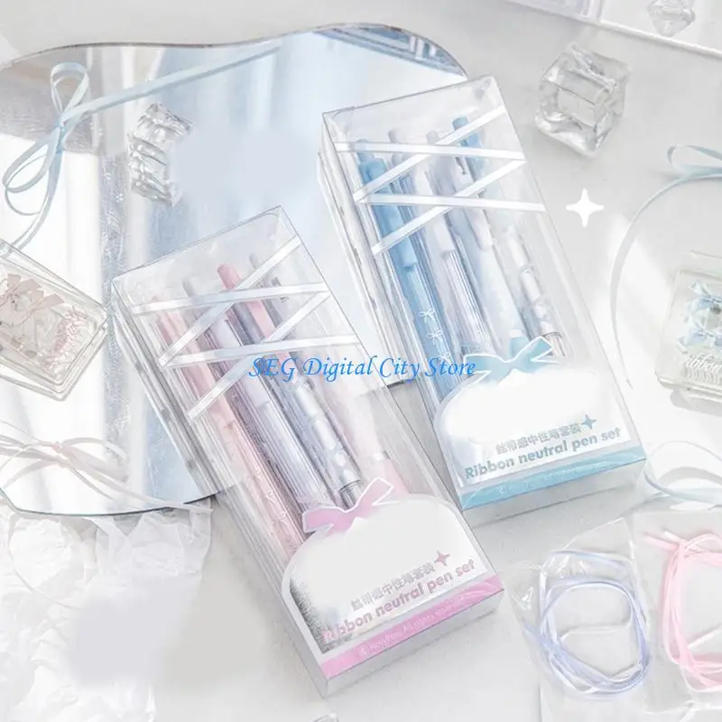 

U75B 4 Pcs 0.5mm Neutral Pen Ballet Strap Bows Gel Pen Gift Pen Pressing Pen
