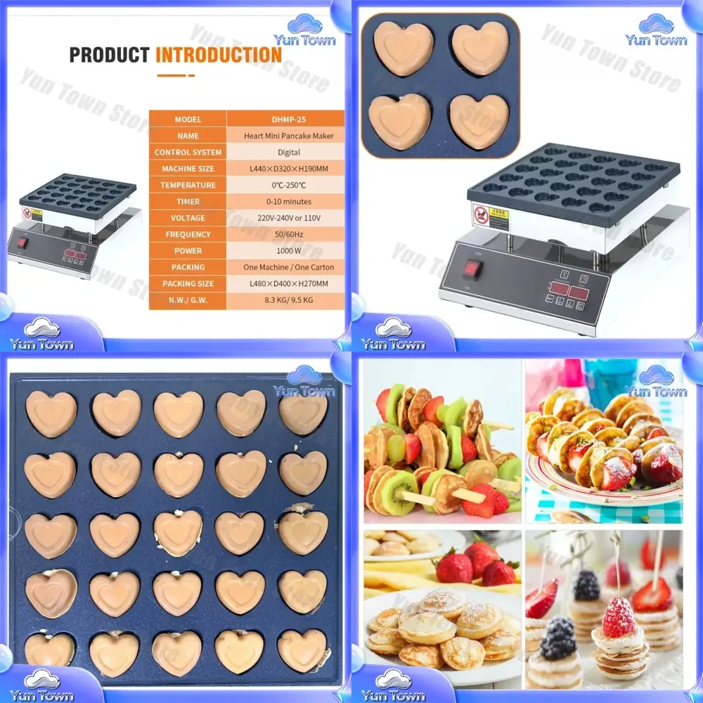 New Snack Machines 25 Holes Mini Dutch Pancake Machine Poffertjes Maker Grill for Sale for Commercial Use Home Kitchen