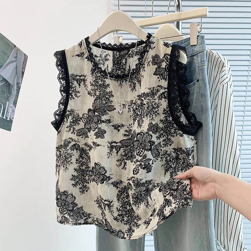 

Loose Women's Vintage Style Summer New Slimming Base Shirt Lazy Style T-shirt Versatile Comfortable Breathable Thin Material