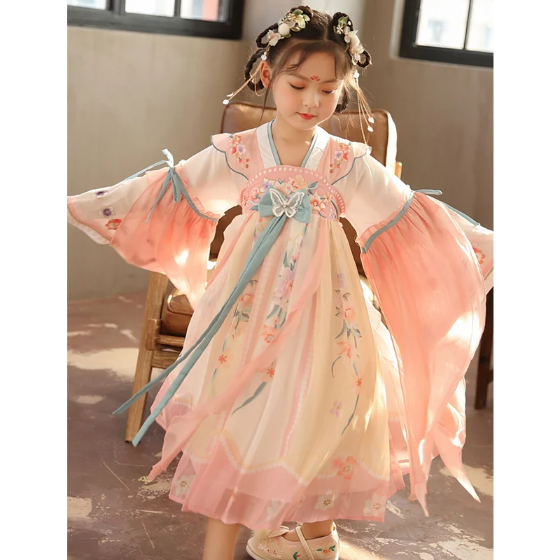 Newly Listed Girl Hanfu ханьфу Chinese cosplay Costume Children Hanfu Little Girl Baby Children's Wear Dress Children's Clothing