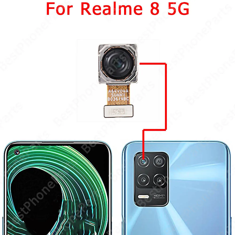 Front Facing Big Rear Camera Module For Realme 8 Pro 8i 8Pro 5G Selfie Back View Backside Camera Replacement Spare Parts Flex