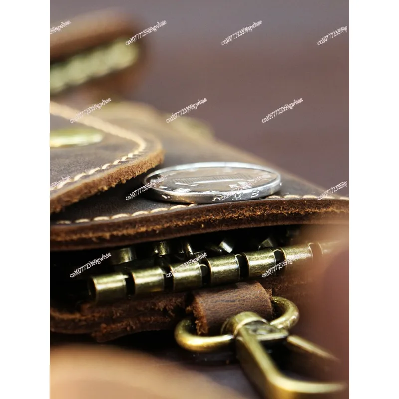 Handmade pure cowhide car key bag