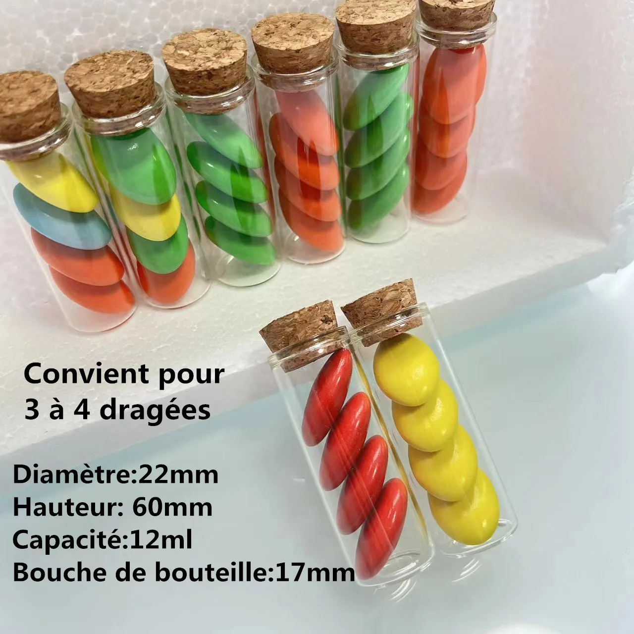54/108 pcs/lot Glass Bottle 17*22*60mm glass Test Tube Cork Stopper Mini Bottles Container Small DIY Vials Tiny Jars