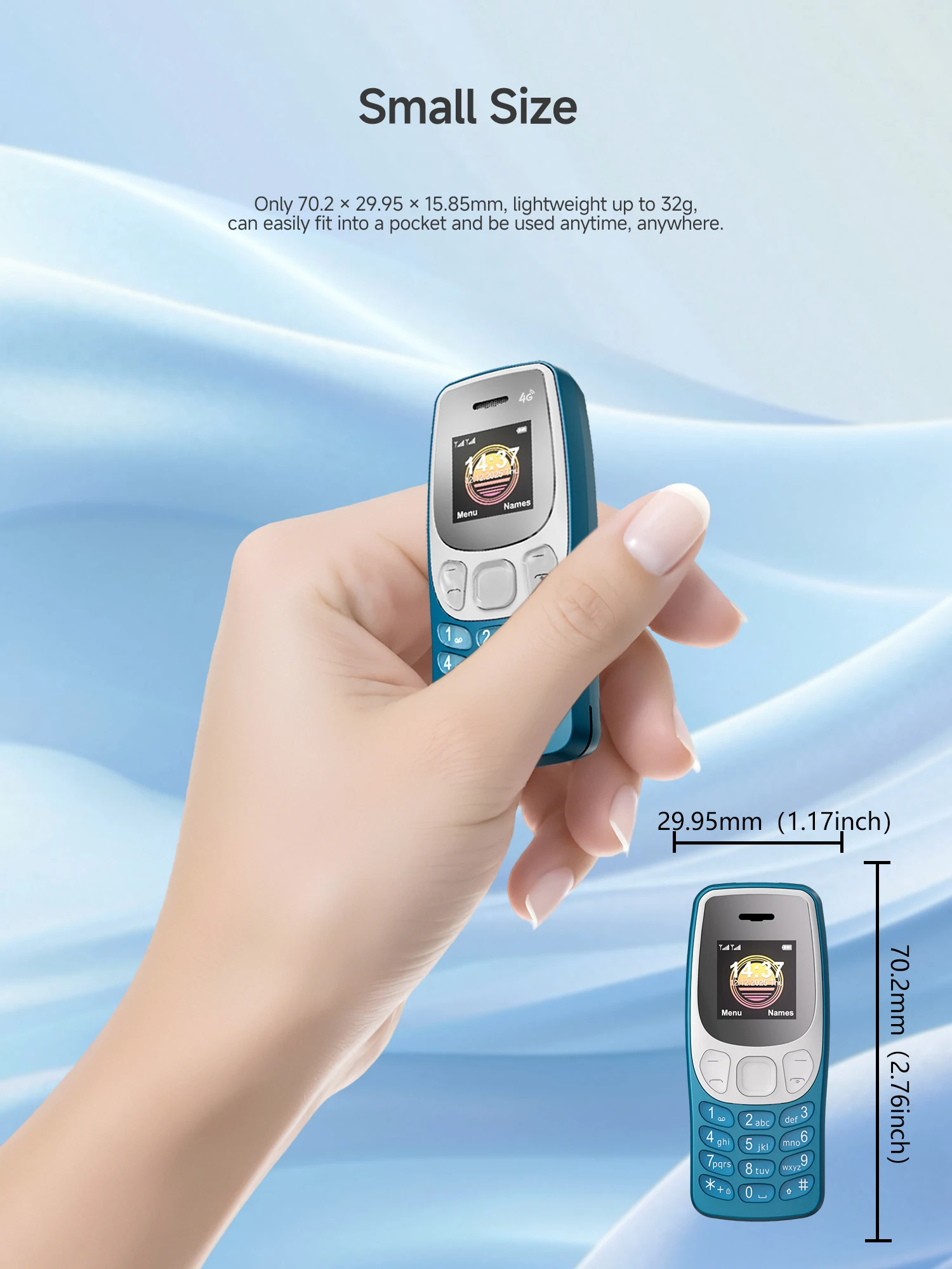 New SERVO BM80 4G LTE Mini Mobile Phone Dual SIM Speed Dial Auto Redial Auto Call Recorder Music Player Small Phone Blacklist