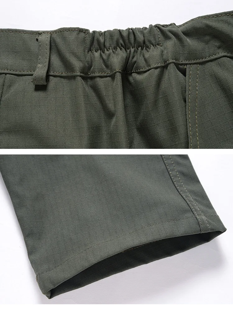 Frühling Herbst Herren Softshell Taktisches Zweiteiler-Set Wasserdicht Winddicht Multi-Taschen Abnehmbare Kapuze Jacke Gerade Cargohose – Detail 28
