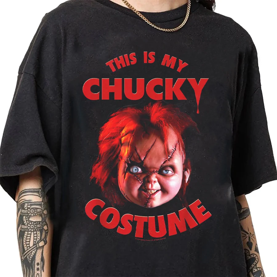 

Child's Play This is My Chucky Costume T-shirt For Men Women 100% Cotton T Shirts Short Sleeve Tops J52
