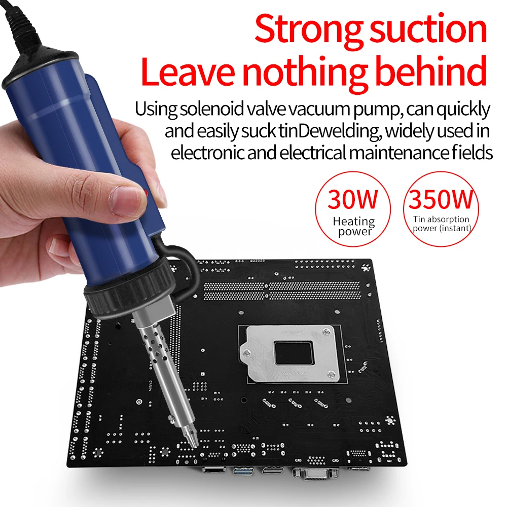 Automatic Electric Vacuum Solder Sucker Eu Plug Portable Soldering Tin Removal Pump Iron Gun Electric Tin Soldering Repair Tool