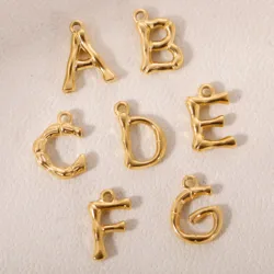 3 pz/lotto lettere inglesi Charms placcatura in PVD in acciaio inossidabile iniziale A-Z ciondolo alfabeto fai da te creazione di gioielli personalizzati trovare