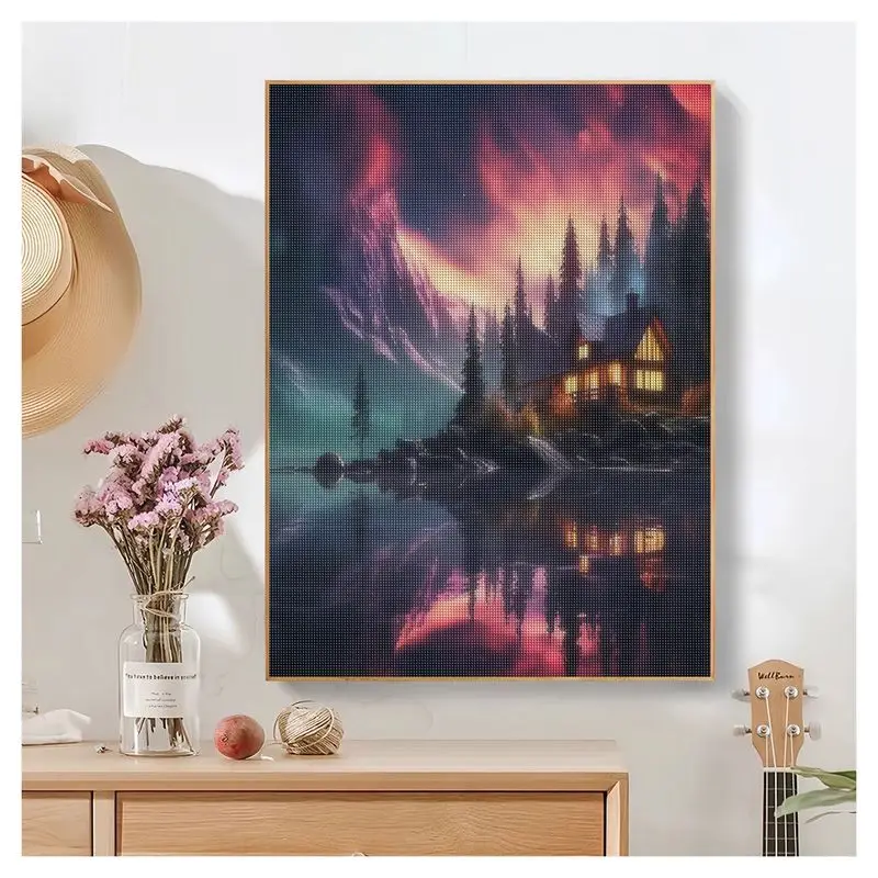 SDOYUNO Aurora Scenery Diamond Painting Beautiful Fantasy Picture Diamond Mosaic Cross Stitch Kit Handmade Home Wall Decoration