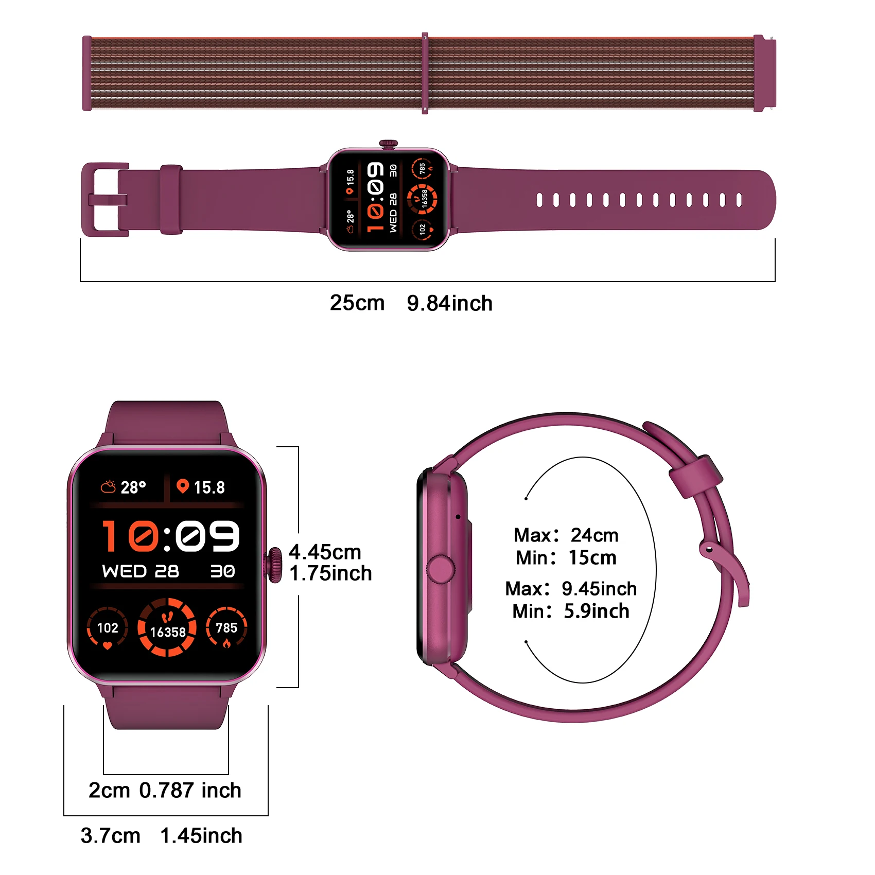 Blackview R50 Смарт-часы 1,85-дюймовый HD-экран с монитором сердечного ритма SpO2 100+ спортивных режимов IP68 Водонепроницаемые часы для мужчин и женщин