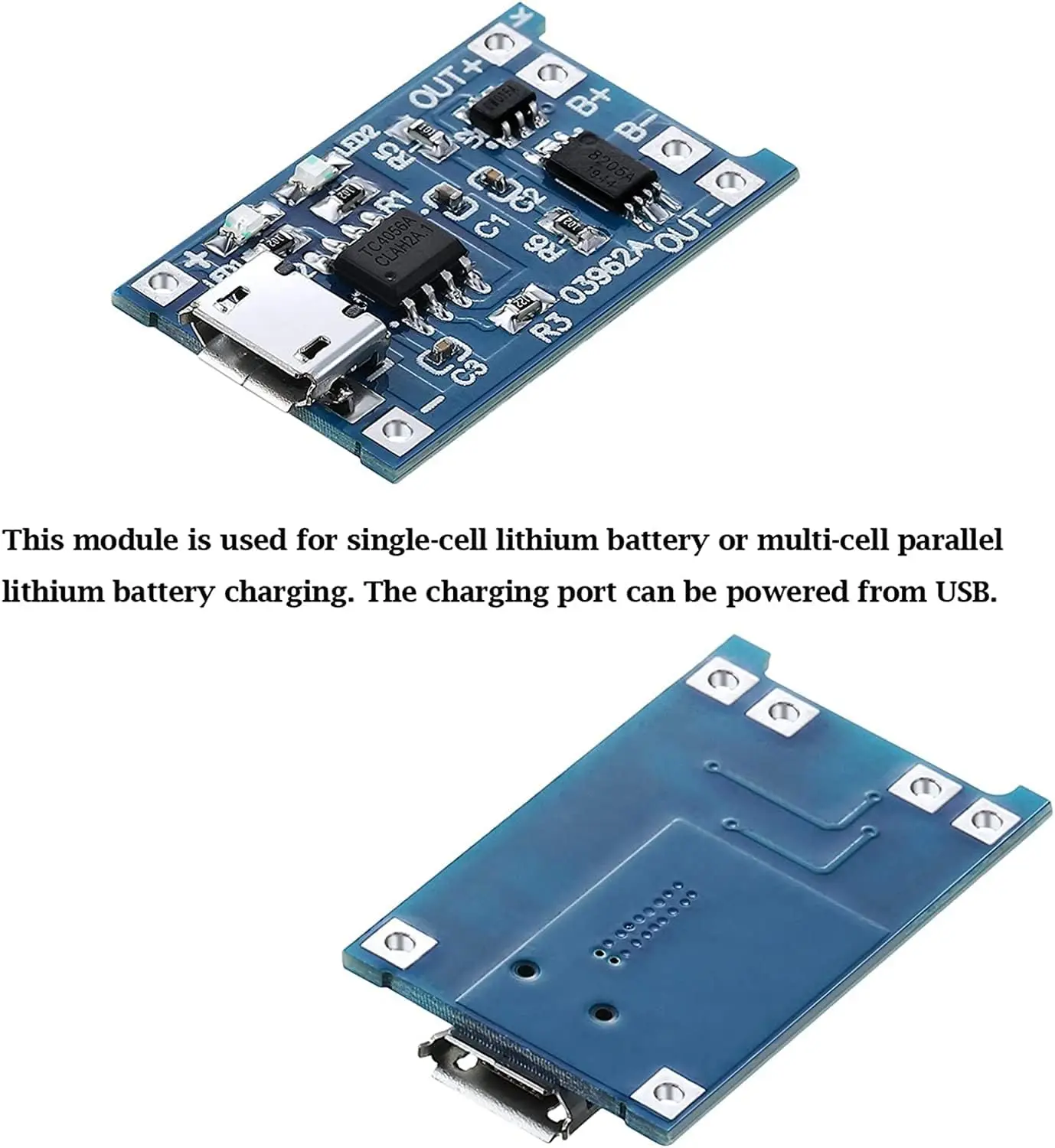 10pcs 5V 1A 18650 Lithium Battery Charging Board TP4056 Lithium Charging Mini/Micro USB Type C Charge Module With Protect