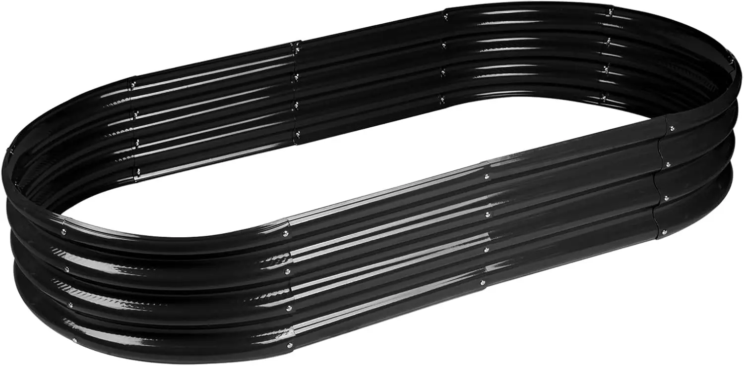 

Оцинкованная металлическая приподнятая садовая кровать-кашпо для уличных овощей, цветов, трав, черная