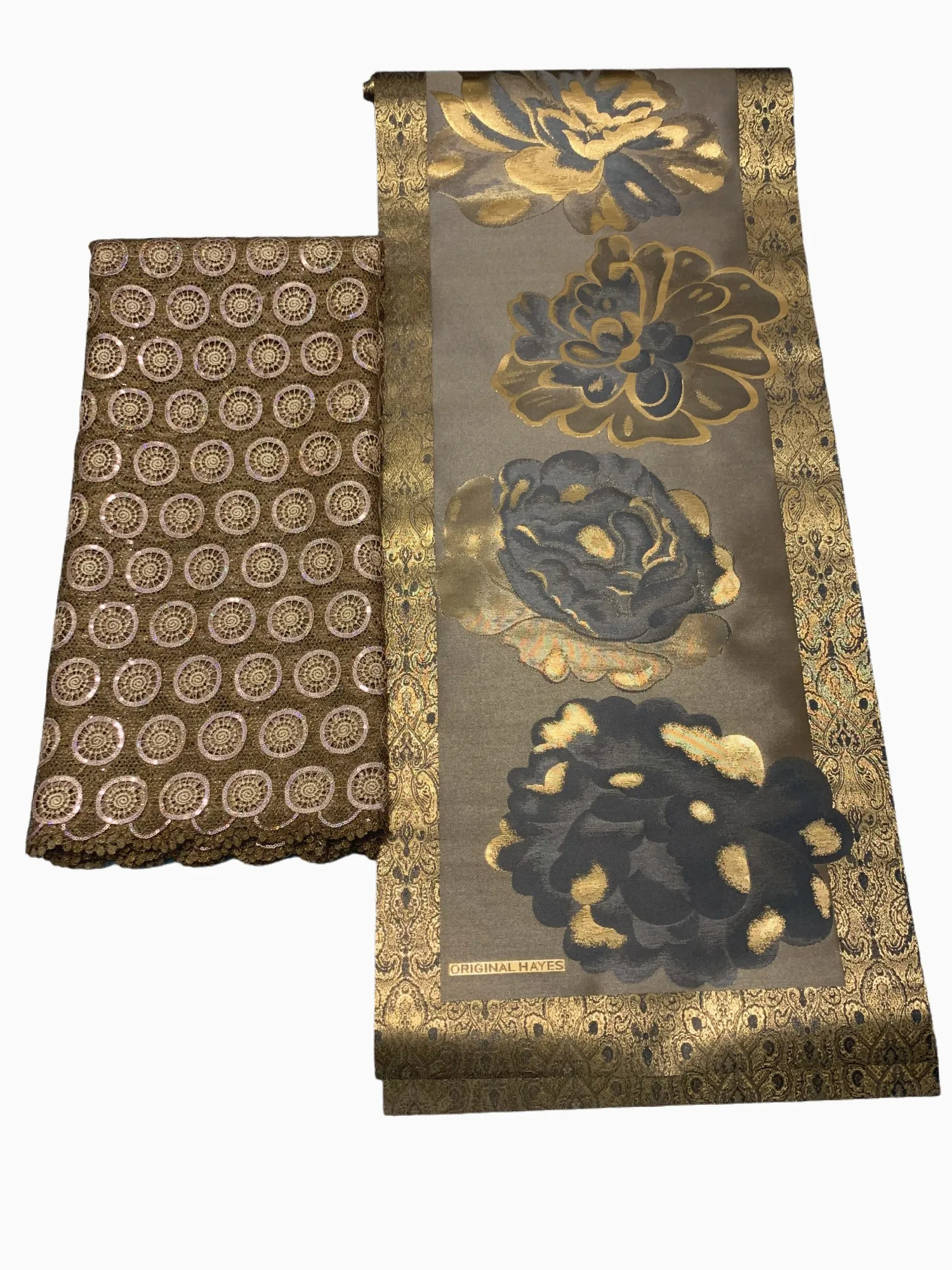 

African Guipure Cord Lace Fabric for Party Sewing High Quality Nigeria Water Soluble Lace Fabrics with Sequins For Asoebi