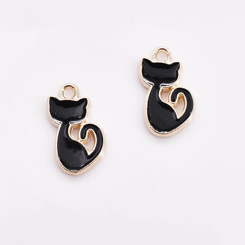 10pcs New Black Animal Cat Sea Horse Charm DIY Earrings Keychain Bracelet Necklace Handmade Jewelry Making Findings