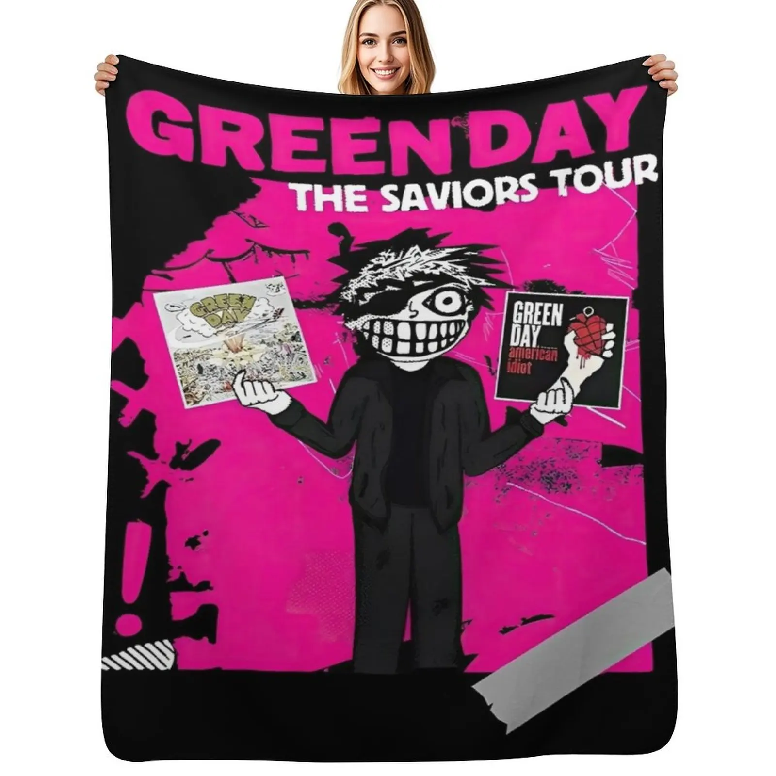 

Green Day Tour Throw Blanket Luxury Designer Blankets For Baby Decorative Beds Single Blankets
