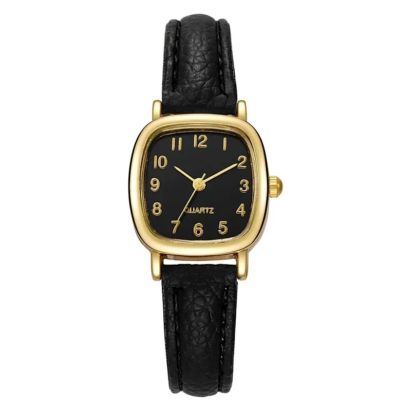 Women's Watch Retro Solid Color Simple Small Dial Small Brown Watch High-end Belt Trendy Quartz Movement Watch