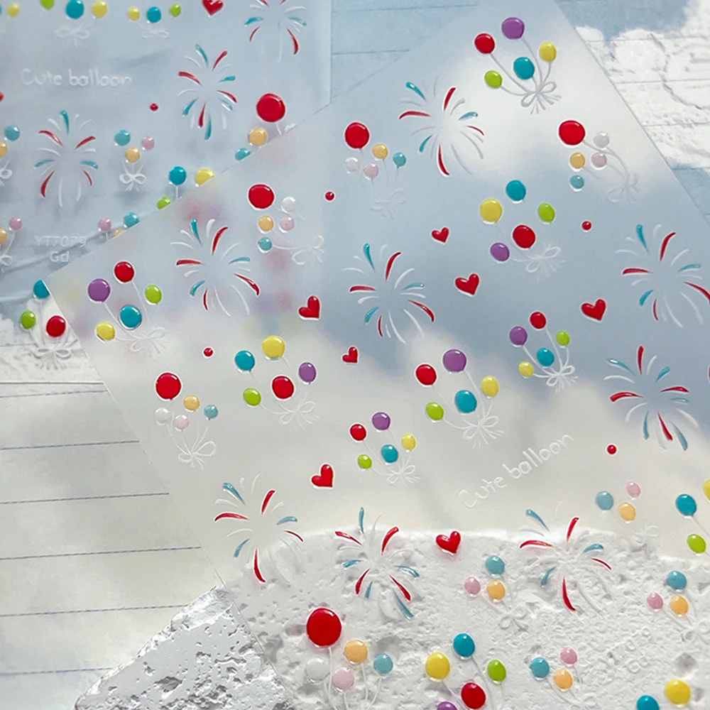 1 قطعة 5D هلام الملونة بالون النار يعمل مسمار ملصقا لطيف القوس بالون القلب مسمار الشارات تزهر النار يعمل مسمار المنزلق ديكورا #6