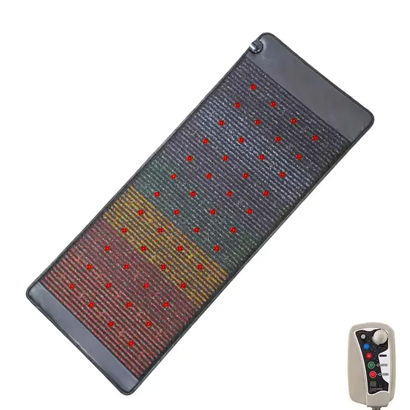 180*90CM Far Infrared Heating Single Photon Therapy PEMF Massage Mat With 7 Gemstone For Infrared Physiotherapy Detoxification