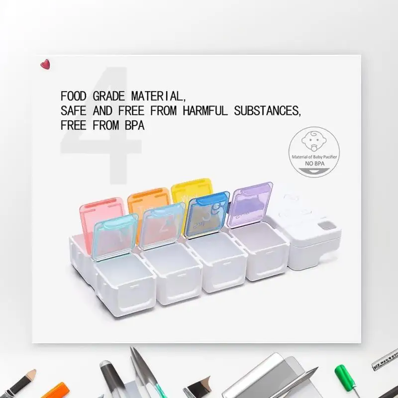 1Pcs Electronic Timing Reminder Medicine Boxes Smart 7-Day Pill Storage Box Alarm Timer Pills Organizer Pill Container