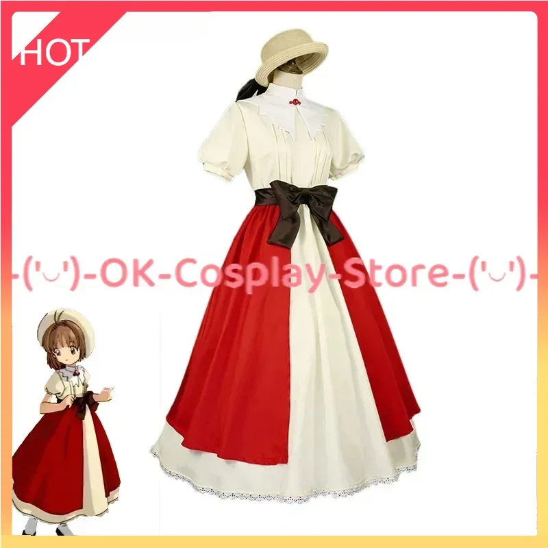 

[Custom Made] Anime Card Captor Sakura Cosplay Costume Sakura Picnic Dress Cute Party Suit Carnival Uniform Women Cosplay Outfit