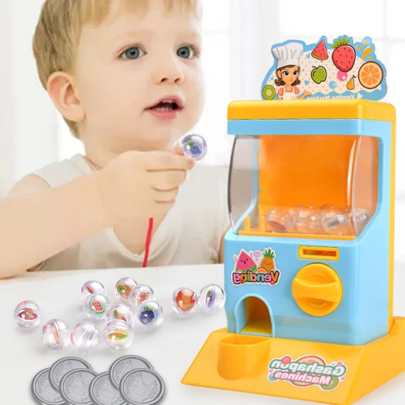 Gashapon Machine Kids Simulation Self-service Coin-operated Vending Machine Candy Game Early Education Learning Toys Xmas Gifts