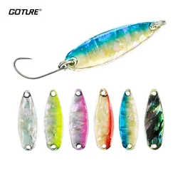 Goture Fishing Lures 2pcs Metal Trout Waving Spoon Fishing Lure 2.8g 4g Blade Bait for Trout Bass Pike Walleye Salmon Accessorie