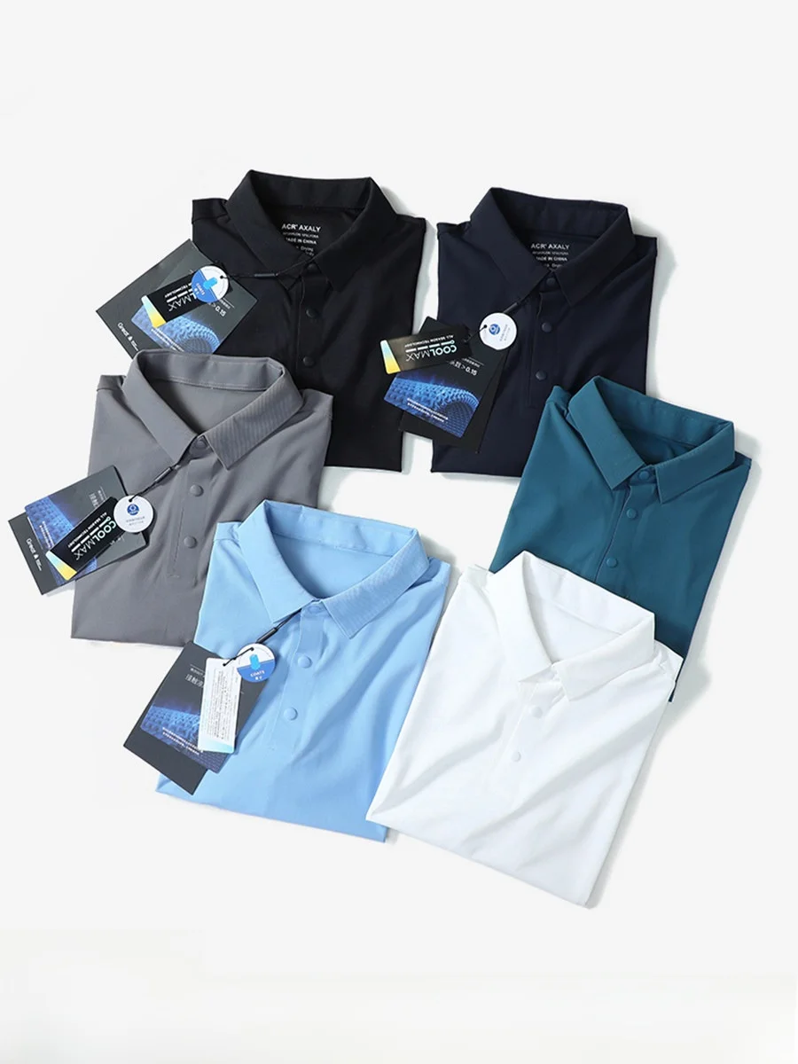 

Cool Sensation Outdoor Summer ort Sve irt Laser Cut Glue Qui Dry Busin Casual Stand Fit Youth ular T-S...