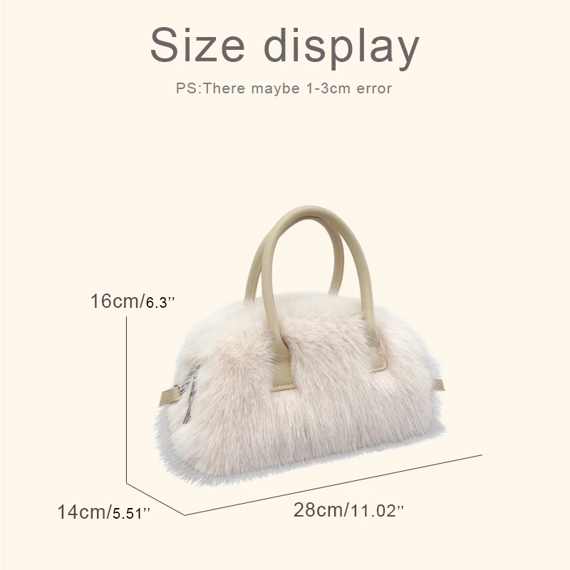 Fashion Faux Fur Pillow Bags For Women Luxury Designer Handbags And Purses 2025 New In Imitation Rabbit Fur Top Handle Shoulder