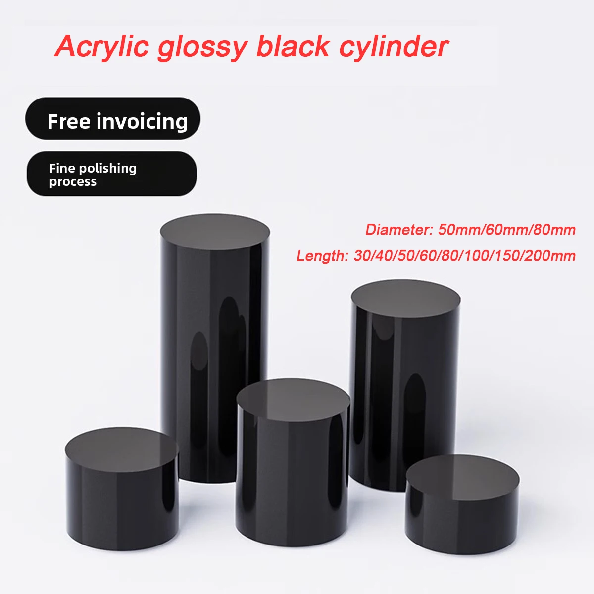 

Black Acrylic Cylindrical Base Display Stand, Figurines, Models, Toys, Cosmetics, Props, Jewelry, Circular Base