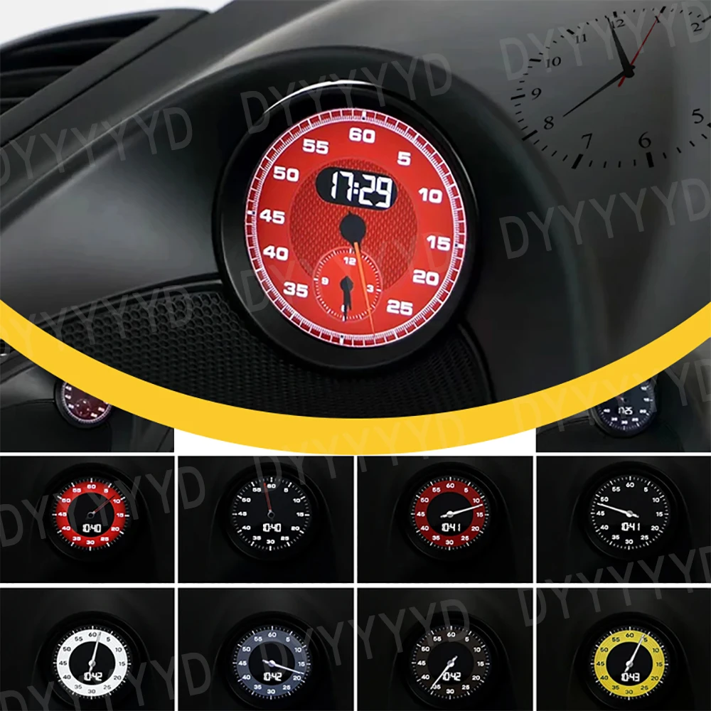 Upgrade LCD Car Stopwatch For Porsche Cayenne 958 9Y0 9YA 2010-25 Dashboard Clock Interior Central Compass Time Electronic Meter