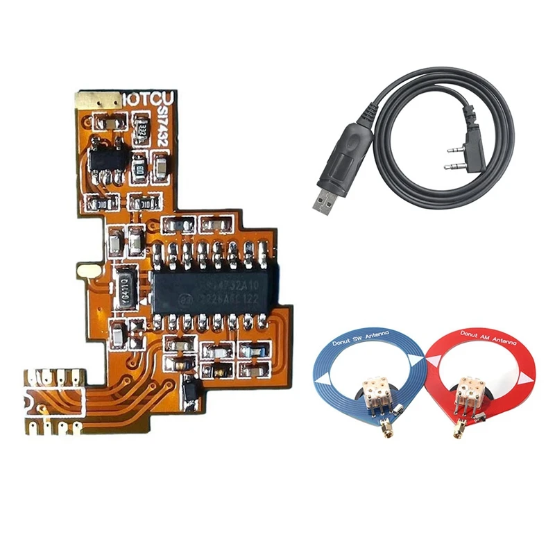 

For Quansheng K5 K6 SI4732 Board FPC Modification HF Shortwave Full Band Reception+2Xdonut Antenna+USB Programming Cable