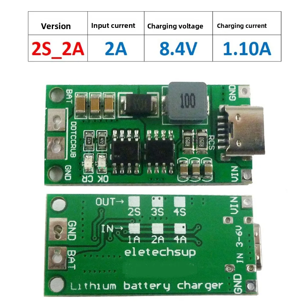 Multi-Zellen 2S 3S 4S Typ-C auf 8,4V 12,6V 16,8V Step-Up-Boost-LiPo-Polymer-Li-Ion-Ladegerät für 7,4V 11,1V 14,8V 18650 Lithium-Akkus – Detail 2
