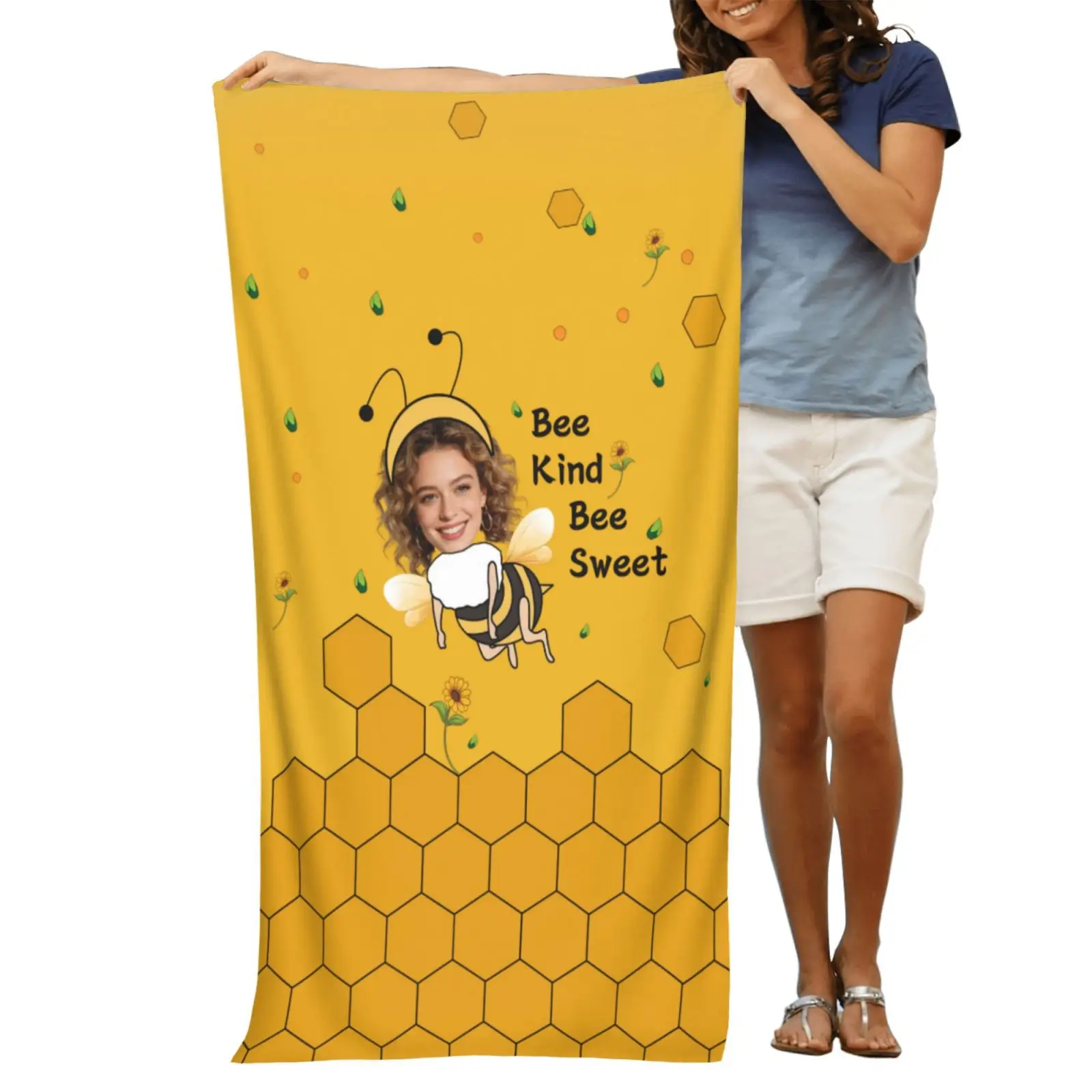 Custom Photo Beach Towel Soft Microfiber Lightweight Polyester Towel Anti-Sand For Family Friends Party Quick-Drying Bath Towel