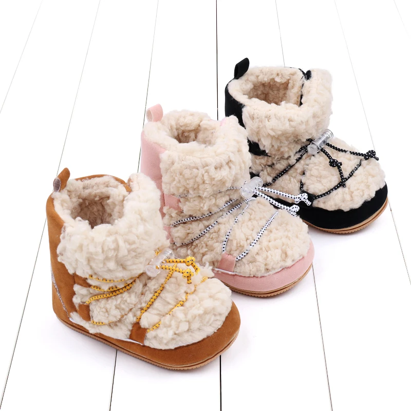 

Yibubu Brown Baby Shoes Cute and Fashionable Warm Flat Boots for Babies Indoor with Anti-Skid Feature Newborns Sandals In Winner