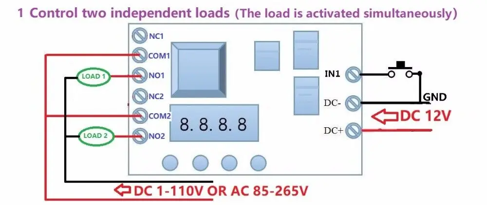 18 Function DC 12V DPDT Relay Delay Timer Switch on off PLC