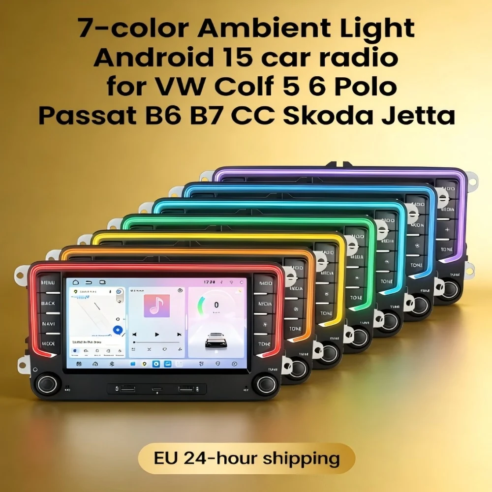 MEKEDE Kabelloses CarPlay Android Auto 7-Zoll-Autoradio für VW Volkswagen Passat B6 B7 B5 Golf Caddy Polo Jetta Tiguan Seat Altea Leon Skoda Octavia Auto-Multimedia-Intelligentes System