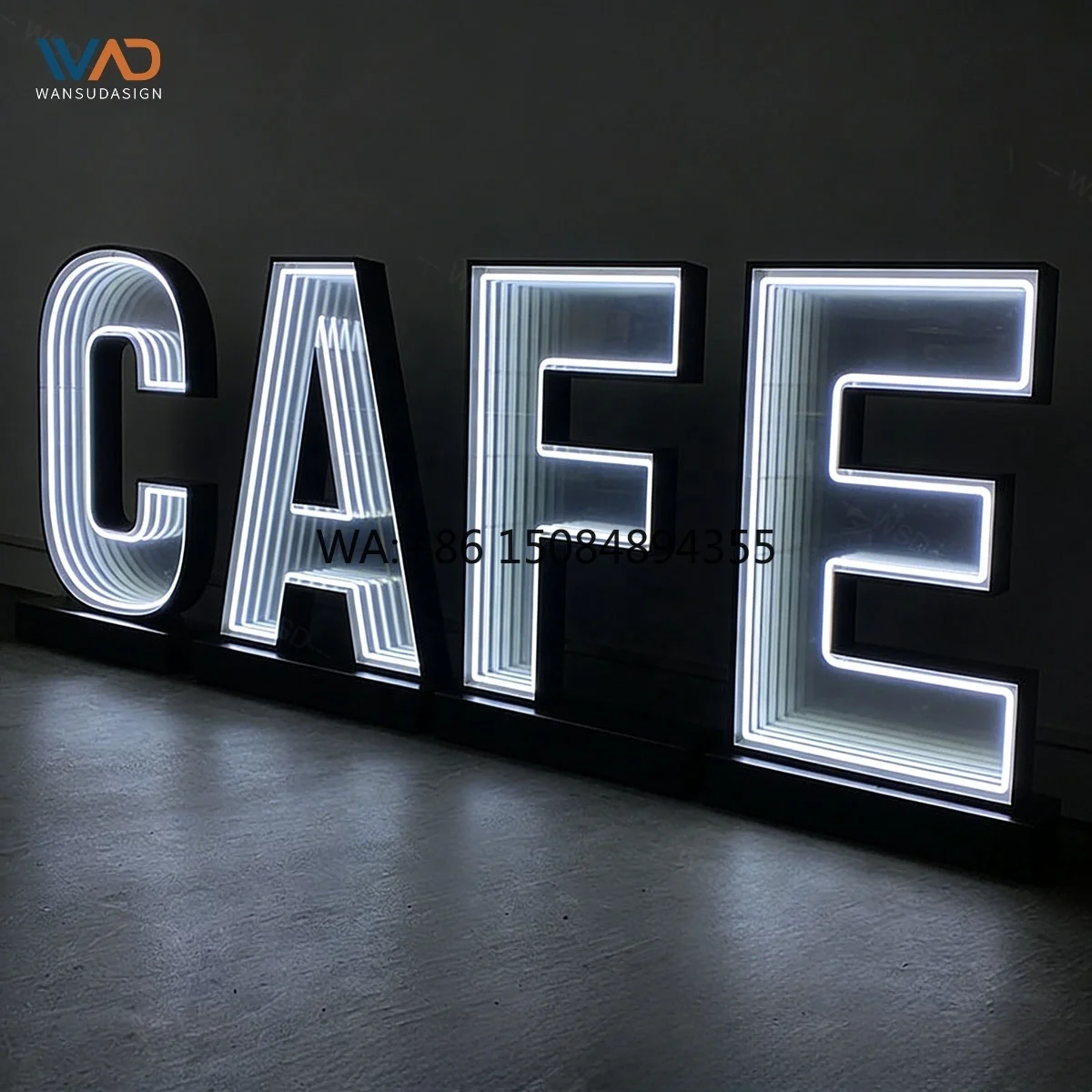 

Infinity Mirror Warm Light 3ft 4ft 5ft 3D Metal Abyss Neon Infinity Mirror Letter Light for Birthday Wedding Party Decoration