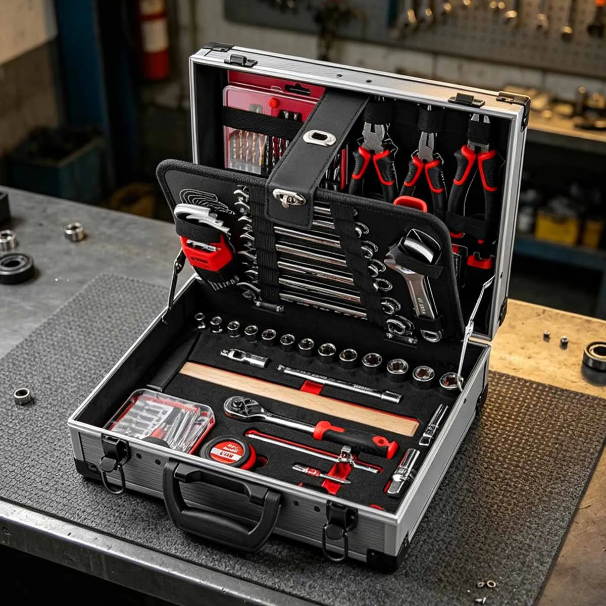 Reliable 105 Piece All in One Auto Repair Tool Set for Home Garage DIY and Complete Maintenance Hardware Collection