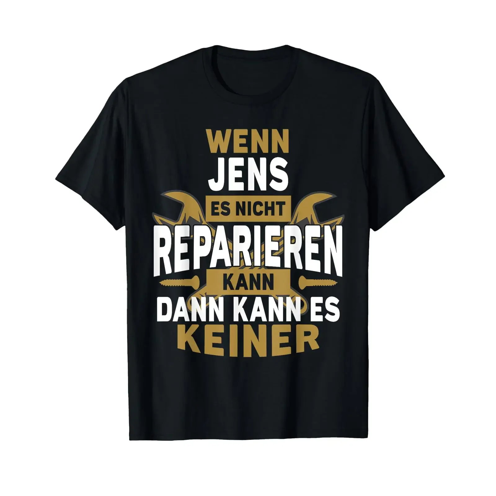 Men's Jens T Shirt Name If Can't Fix It black vintage Washed homme Stylish streetwear Versatile designer clothes fashion