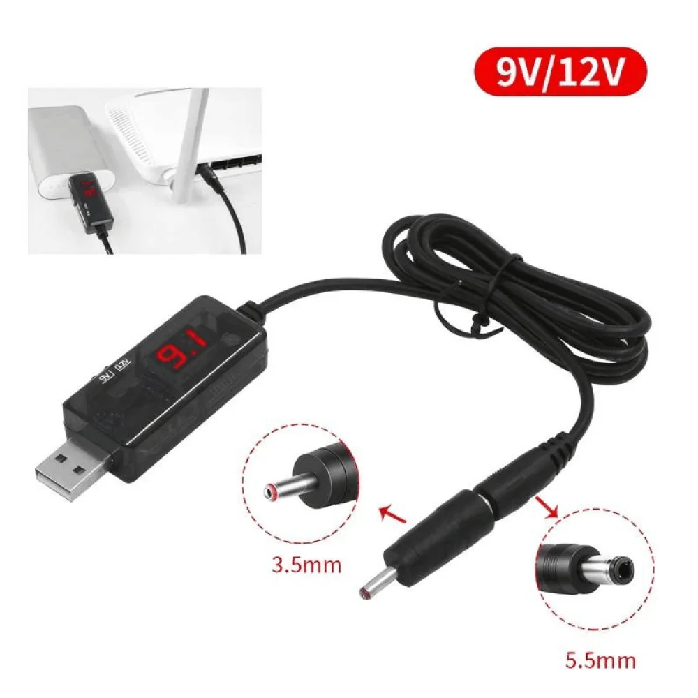 USB To DC Power Supply Cable For Router Modem 5V To 9V 12V Step Up Converter Adapter Cord Portable Voltage Regulator Lead
