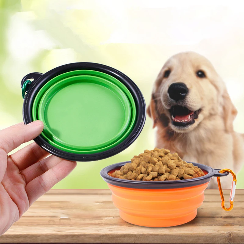 Folding Bowl Outdoor Portable Drinking Dog  Cat Pet Accompanying Cup Food Water Container