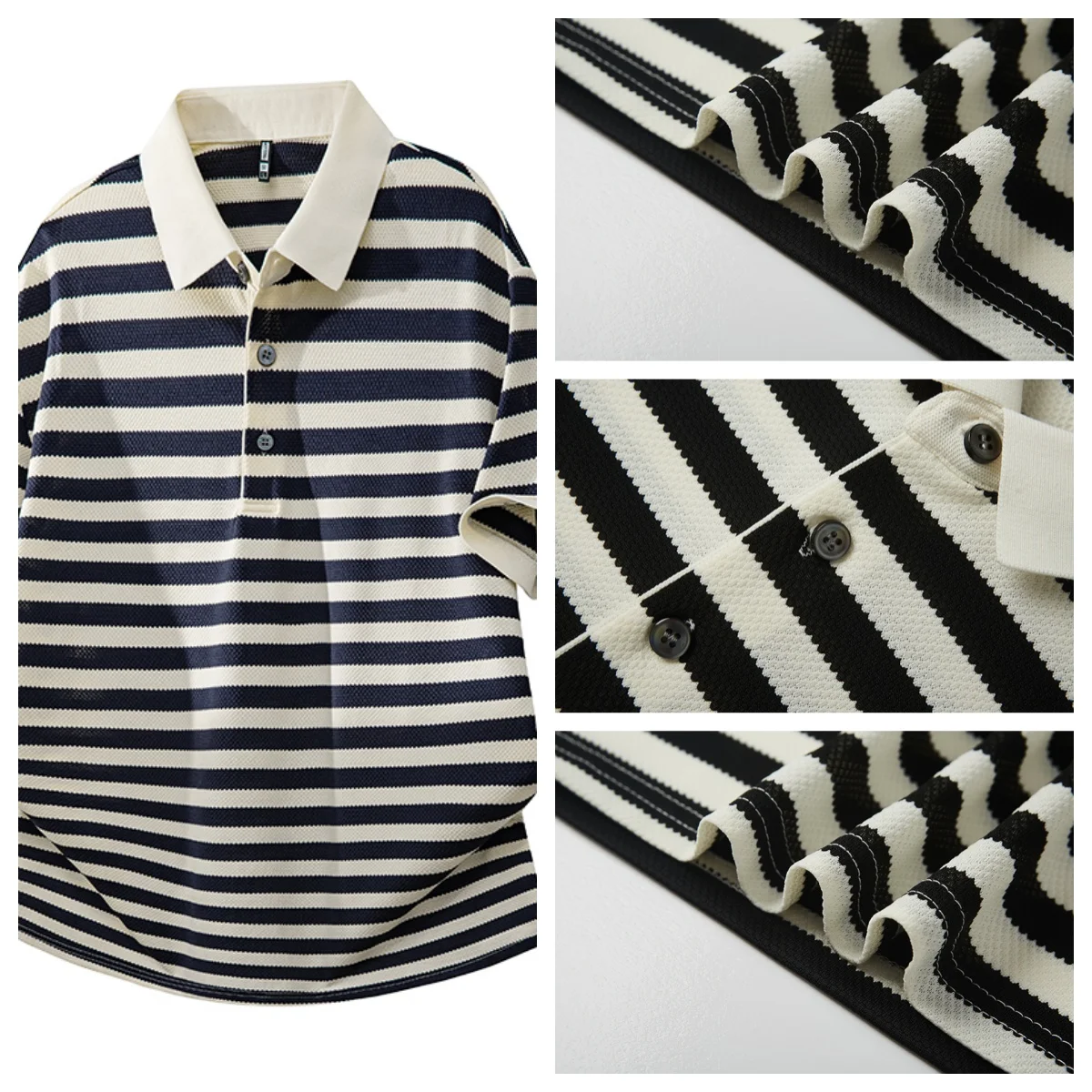 Men's Sports Polos High-quality Fashionable Printed Polo Shirts Spring Summer Trendy Casual Short-sleeve Polo Collar T-shirt Men