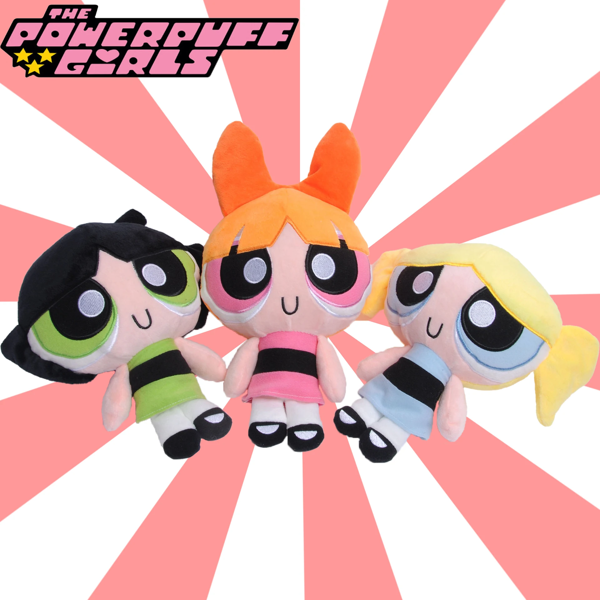 New 3pcs 20cm Cartoon The anime Powerpuff Girls Plush Toys Cute Blossom Buttercup Bubbles stuffed Plush dolls Gifts For Children