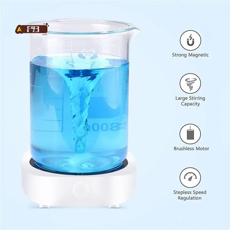 

AF93-Magnetic Stirrer Mini Lab Stir Mixer Portable Stirrer Plate With Stir Bar 2L 4000RPM For Laboratory EU Plug