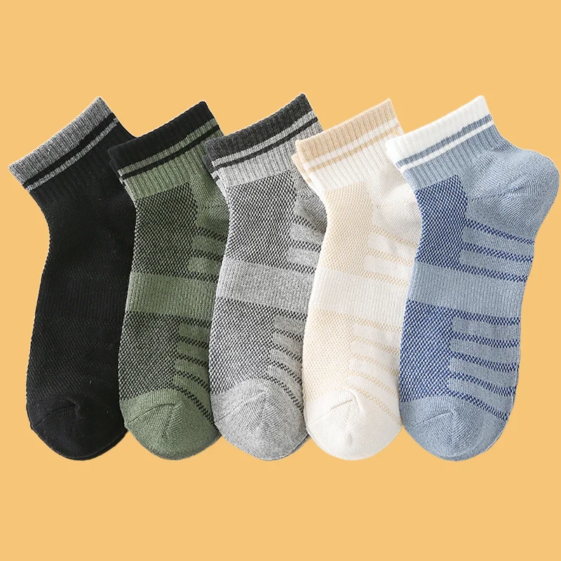 Chaussettes de bateau en maille pour hommes, respirantes, creuses, assorties, coton, taille de sport, document, haute qualité, nouveau, 2024 paires, 5/10