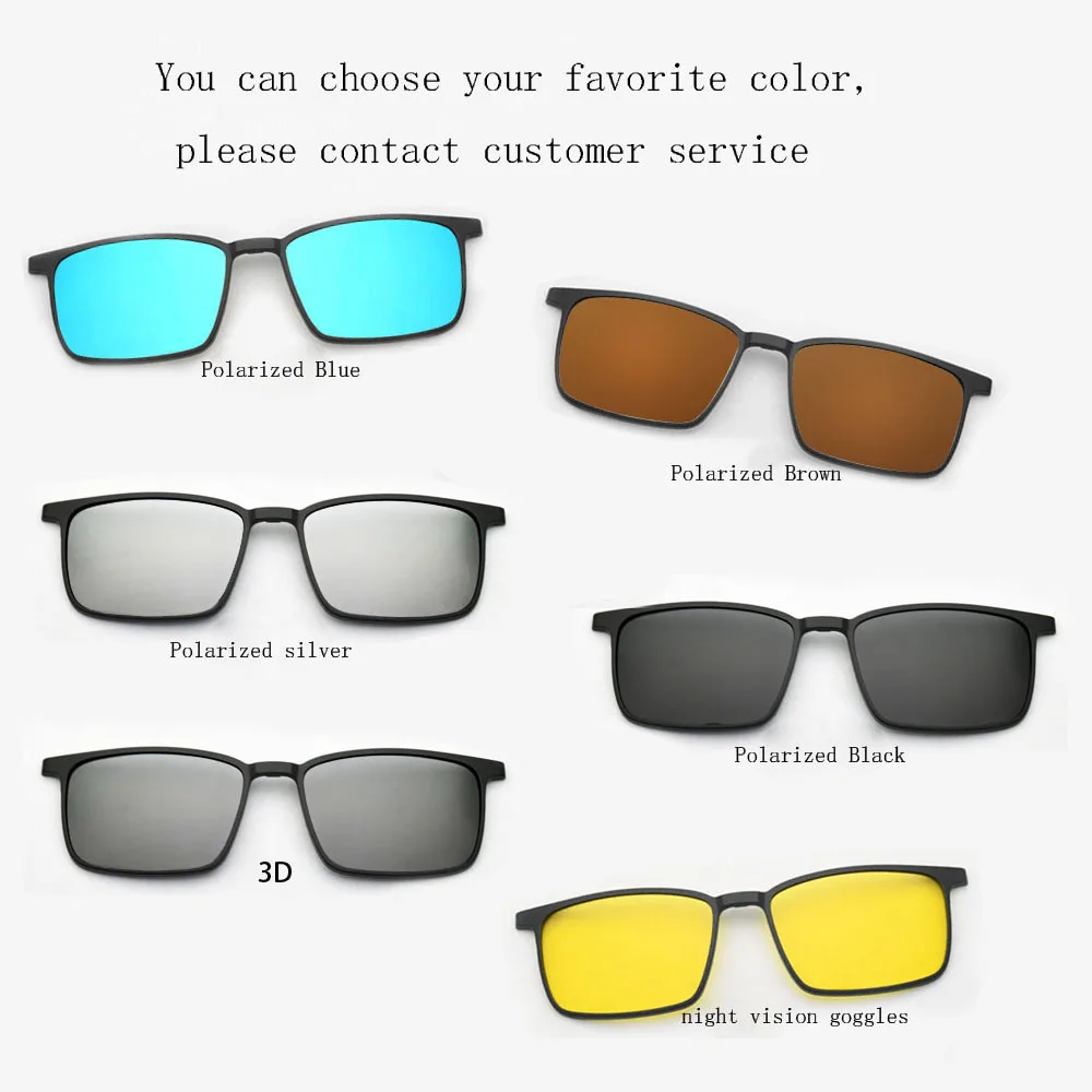 チタンビッグメガネ偏光ミラーメンズ処方近視磁気吸引サングラスナイトビジョンクリップメガネ