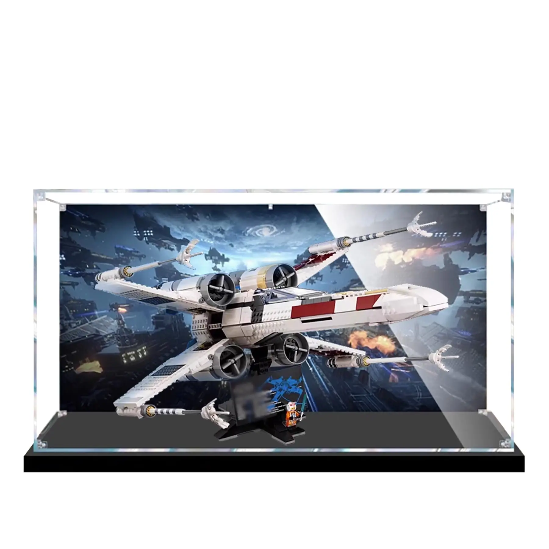 

Акриловый витрина для модели Lego 75355 X-Wing Starfighter — пылезащитная витрина, витрина, витрина Box-только витрина