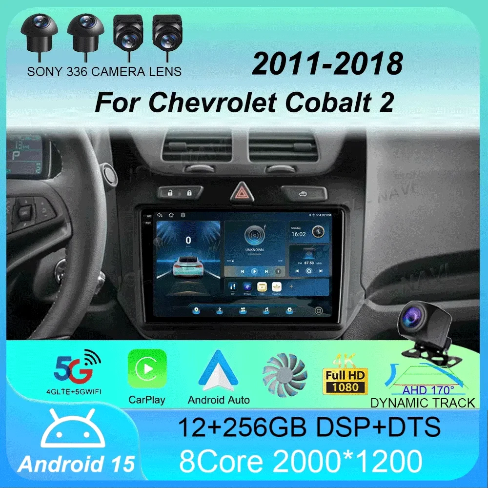 

Автомобильный радиоприемник Android 15 Carplay для Chevrolet Cobalt 2 2011-2018, мультимедийный видеоплеер, WIFI + 4G GPS, 2Din, DVD, головное устройство, стерео QLED