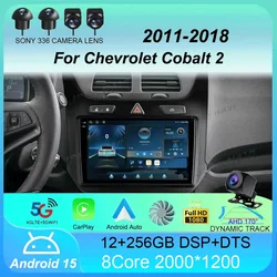 Autoradio Android 15 Carplay voor Chevrolet Cobalt 2 2011-2018 Multimedia Video Player WIFI + 4G GPS 2Din DVD Head Unit Stereo QLED