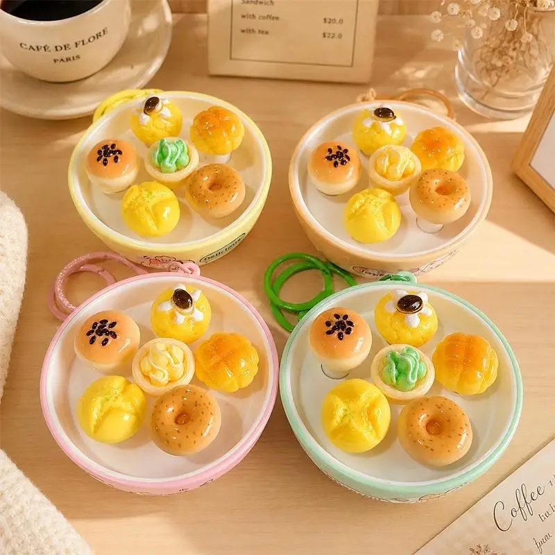 1Pc Funny Simulation Food Dessert Keychain Interactive Mole Play Button Stress Relief Fidget Toy for Travel Time Killing Gifts